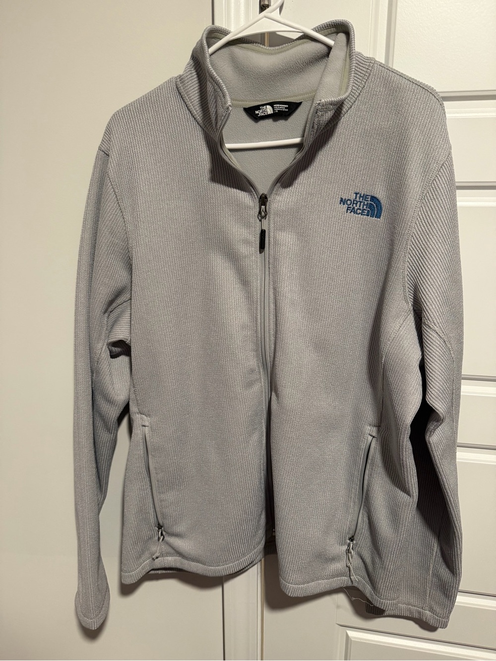 The North Face Pale Gray Fleece Full-Zip Jacket